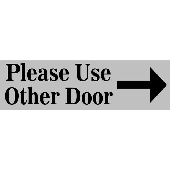 10inx3in Gray Serif Font Right Please Use Other Door Magnet Magnetic Sign