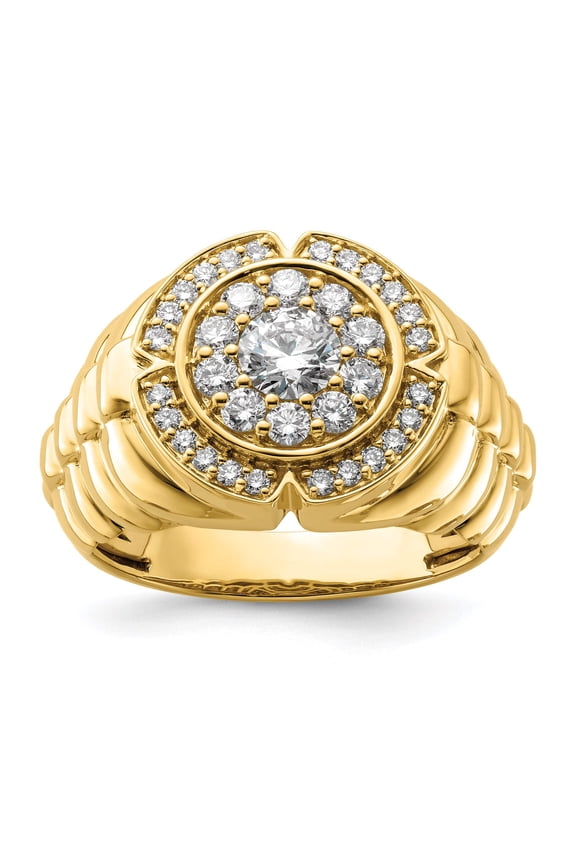 10k 1 1/5 carat Lab Grown Diamond VS/SI+ G+ Complete Men's Cluster Ring