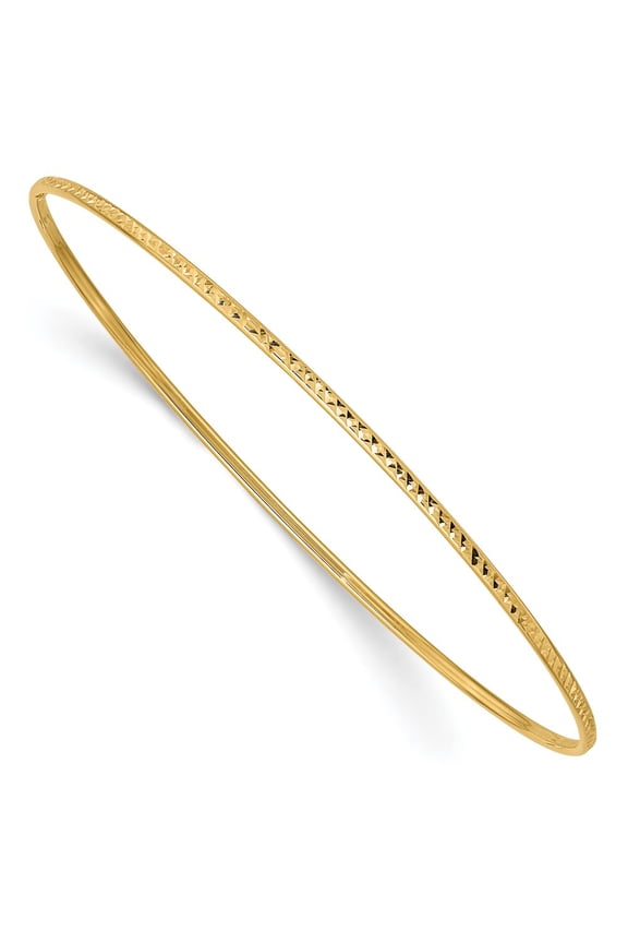 10k 1.5mm Diamond-Cut Slip-on Bangle Bracelet