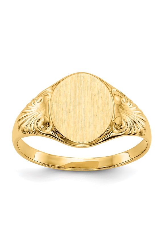 10k 10.0x7.5mm Closed Back Signet Ring