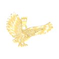 thumbnail image 1 of 10k 10kt Yellow Gold Diamond-cut Unisex Eagle Animal Charm Pendant for Men Women, 1 of 2