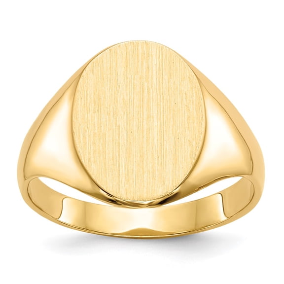 10k 14.0x10.0mm Closed Back Signet Ring Size 6.75