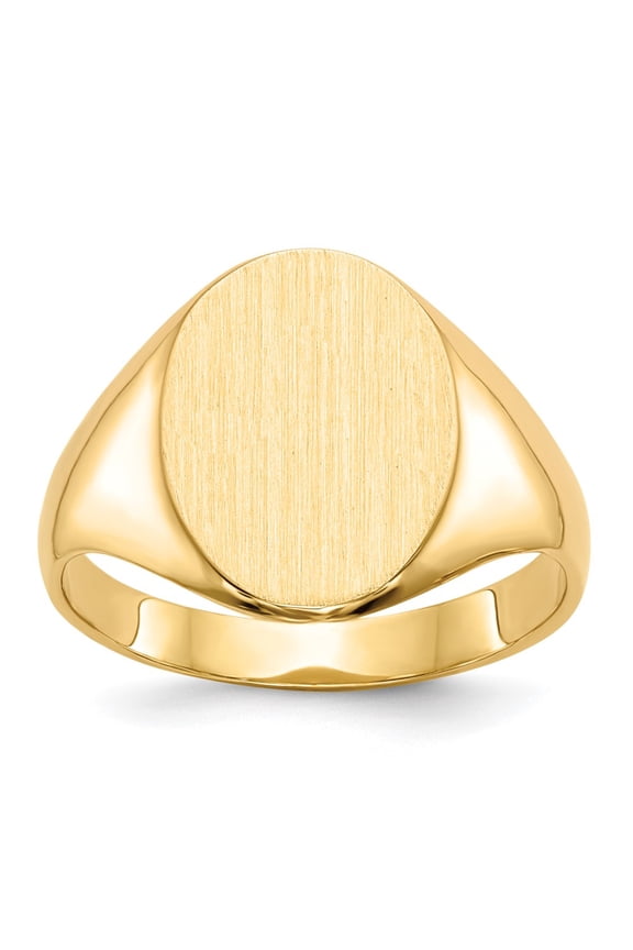 10k 14.0x10.0mm Closed Back Signet Ring Size 6.75