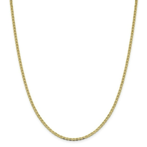 10k 2.4mm Flat Anchor Chain Bracelet - 2.3 Grams - 9 Inch