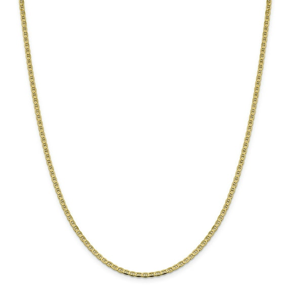 10k 2.4mm Flat Anchor Chain in 10k Yellow Gold