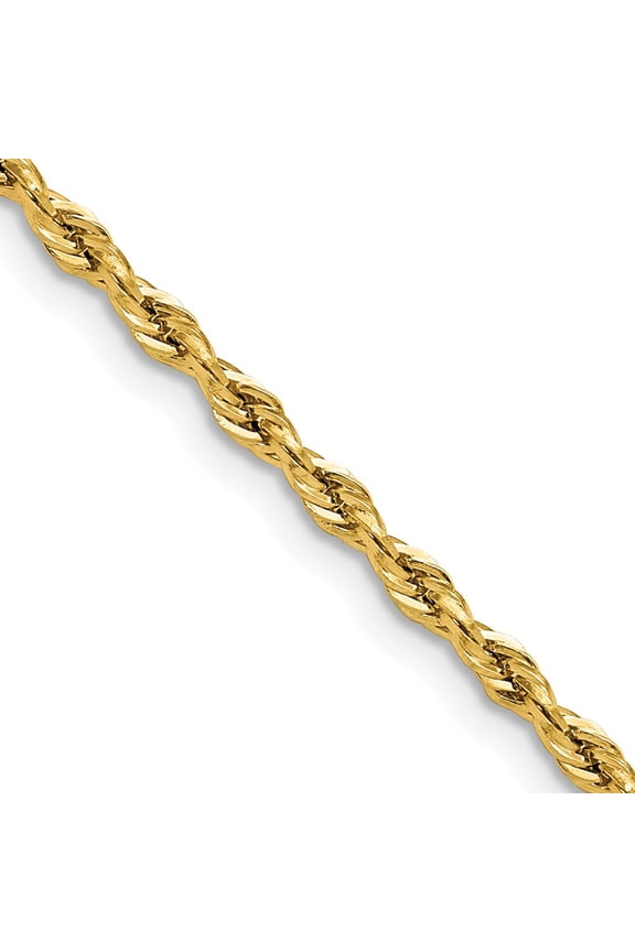 10k 2.5mm Semi-Solid Rope Chain