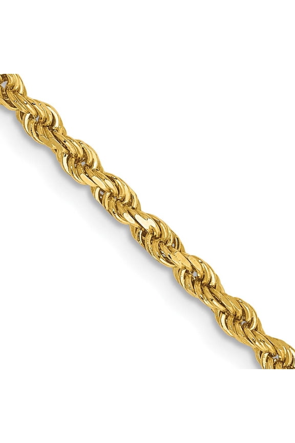 10k 2.5mm Semi-solid D/C Rope Chain