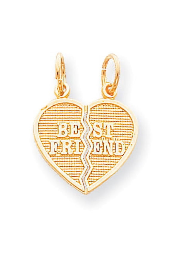 10k 2 Piece Break-Apart Best Friend Heart Charm