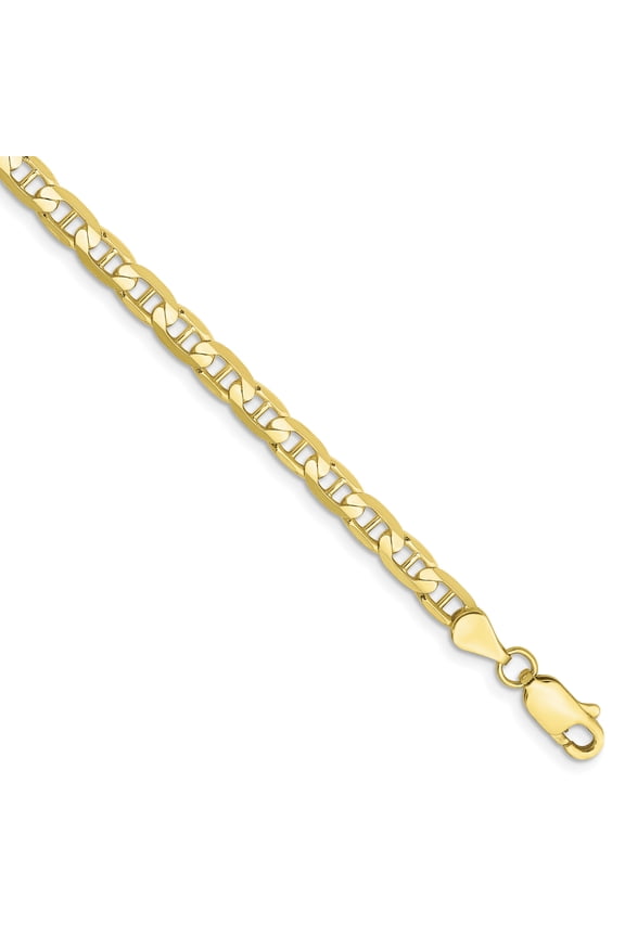 10k 3.75mm Concave Anchor Chain (Weight: 4.28 Grams, Length: 8 Inches)