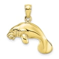 thumbnail image 1 of 10k 3-D Polished Swimming Manatee Charm 10K8120, 1 of 4