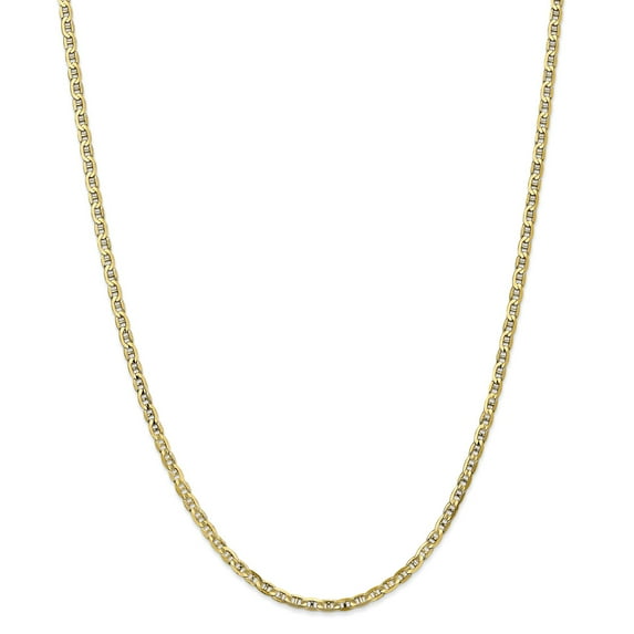 10k 3mm Concave Anchor Chain in 10k Yellow Gold