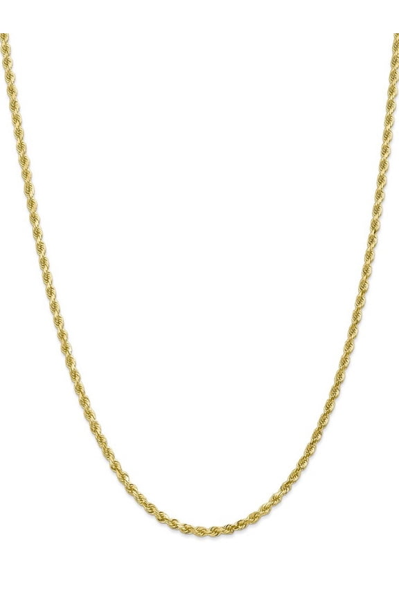 10k 3mm Handmade Diamond-cut Rope Chain