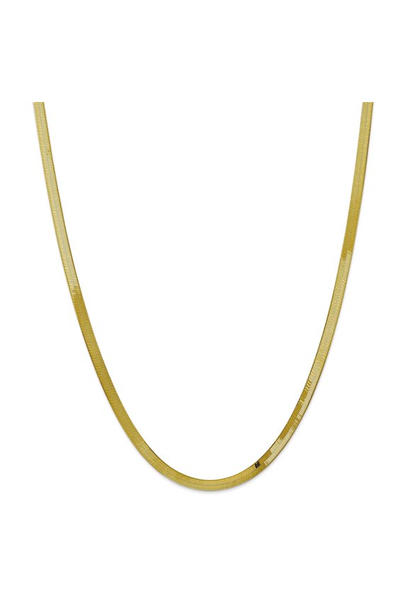 10k 4.0mm Silky Herringbone Chain in 10k Yellow Gold - Size 11