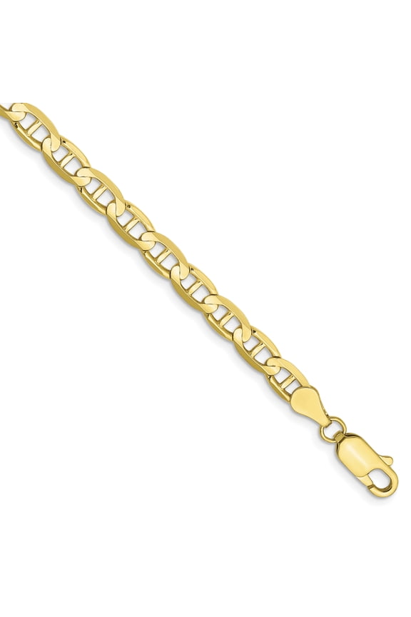 10k 4.5mm Concave Anchor Chain (Weight: 6.04 Grams, Length: 8 Inches)