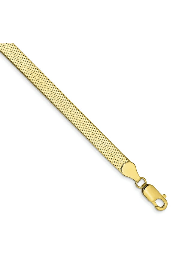 10k 5.0mm Silky Herringbone Chain in 10k Yellow Gold - Size 11