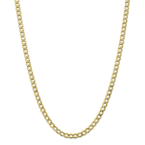 10k 5.25mm Semi-Solid Curb Link Chain in 10k Yellow Gold