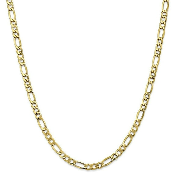 10k 5.35mm Semi-solid Figaro Chain Bracelet - 3.1 Grams - 7 Inch