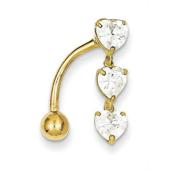 10k 5Mm Heart Belly Dangle