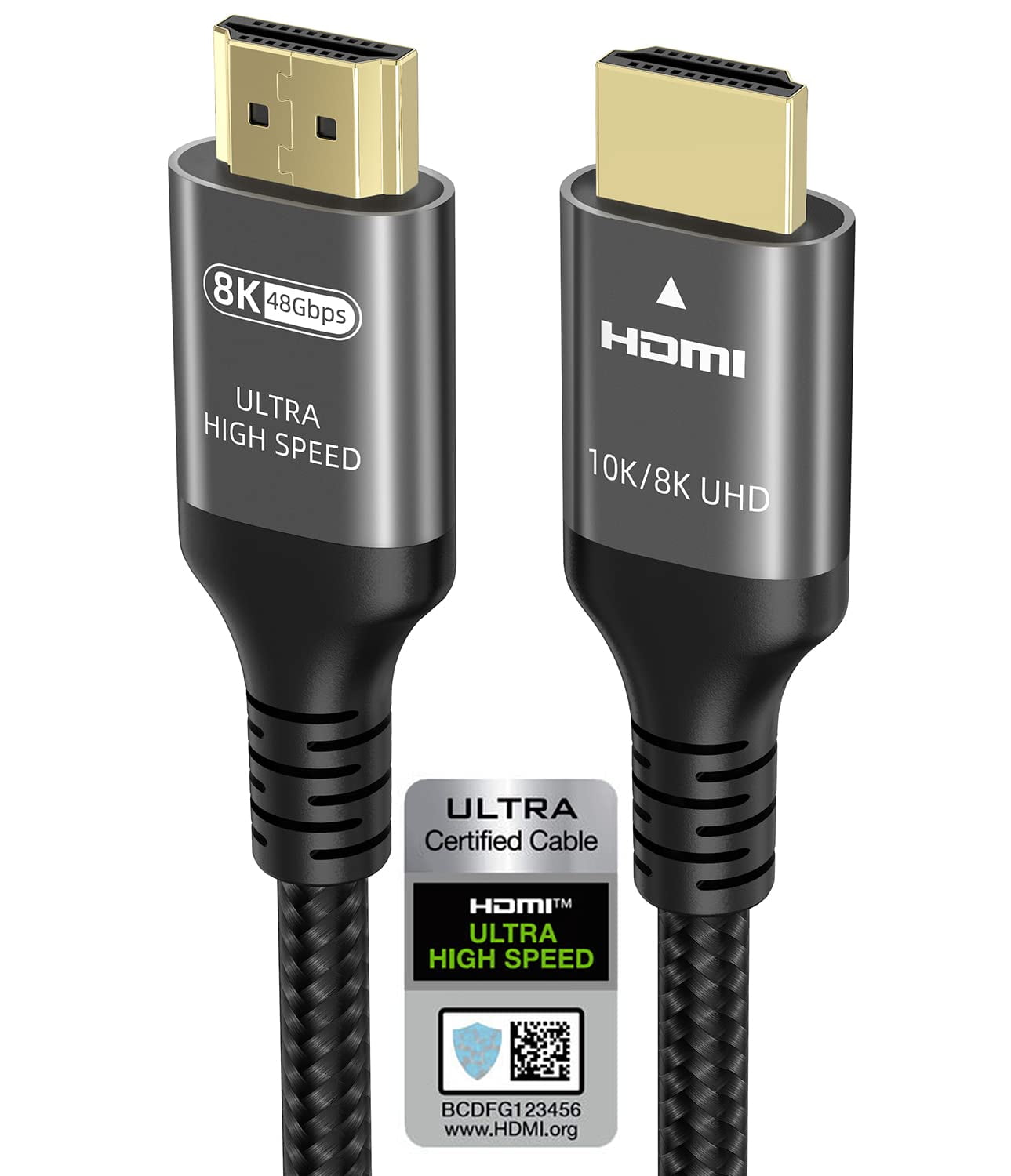 3FT 8K Certified Ultra High Speed HDMI 2.1 Cable 48Gbps eARC Black