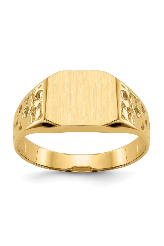 10k 9.0x10.5mm Open Back Men's Signet Ring