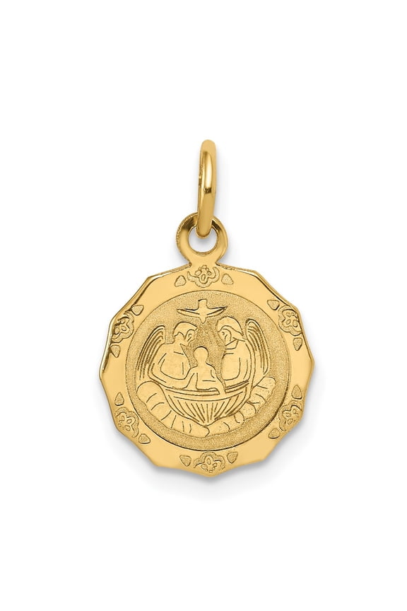 10k Baptism Spanish Recuerdo Del Bautismo on Back Charm