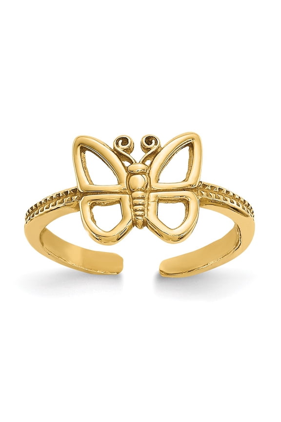10k Butterfly Toe Ring