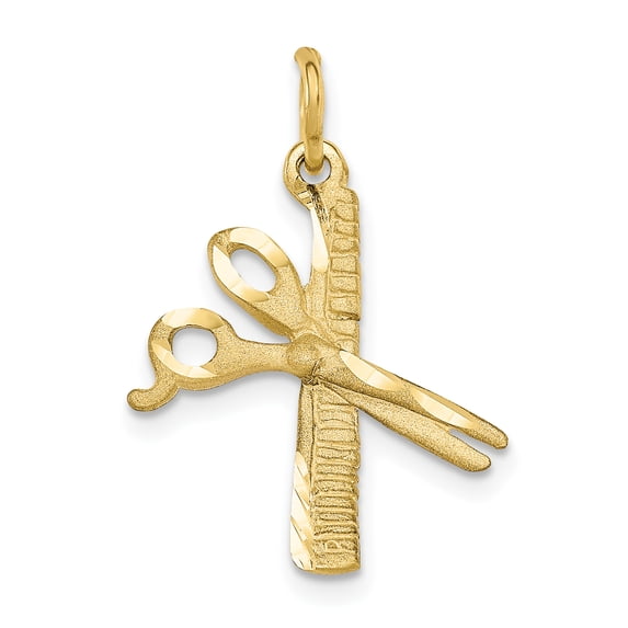 10k COMB & SCISSORS CHARM