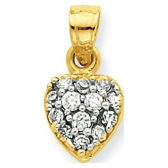 10k CZ Cluster Heart Charm