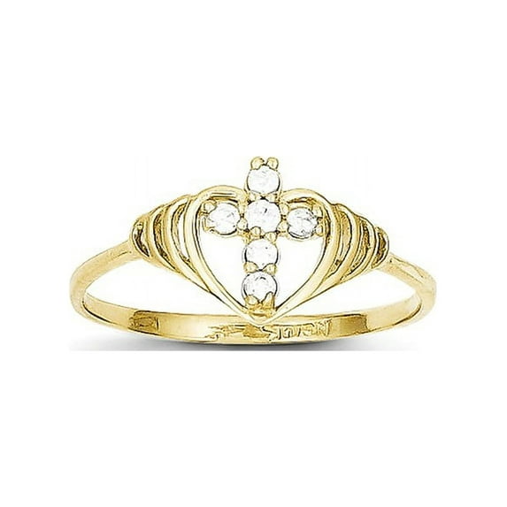 10k CZ Cross Ring