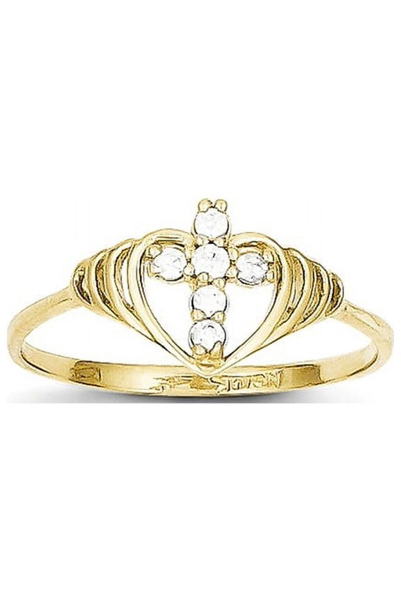 10k CZ Cross Ring