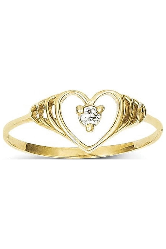 10k CZ Heart Ring