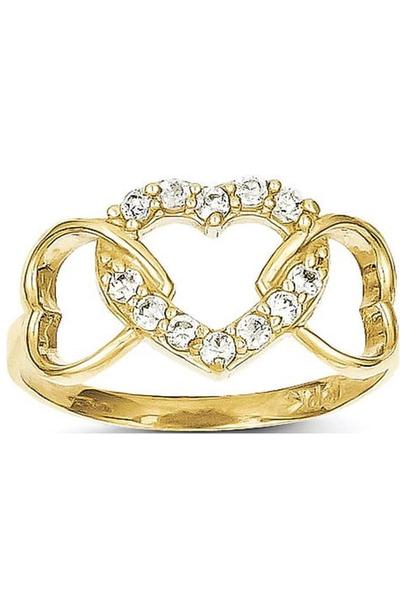 10k CZ Heart Ring