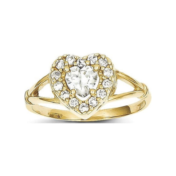 10k CZ Heart Ring