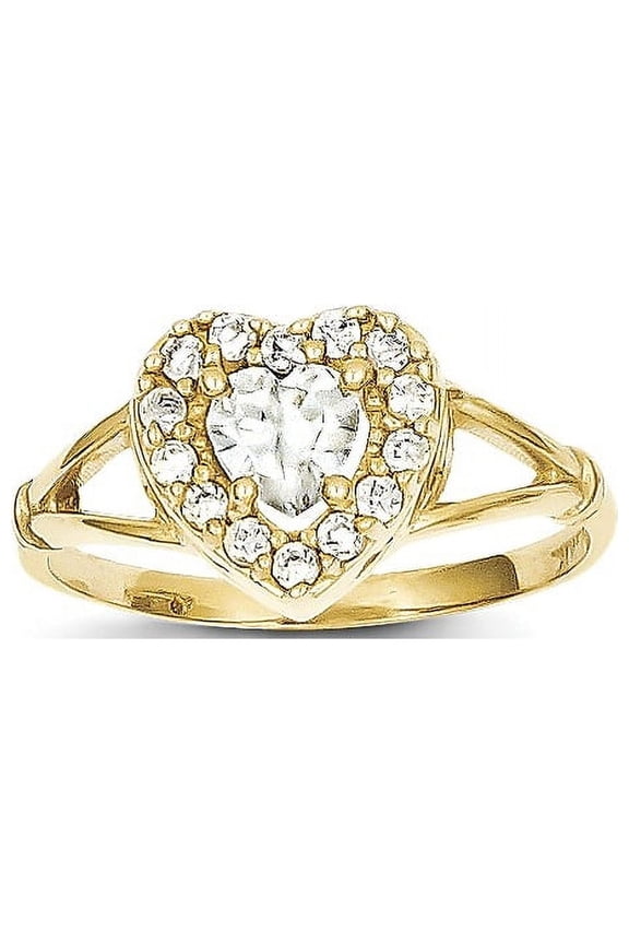 10k CZ Heart Ring