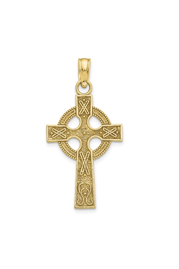 10k Celtic Cross with Eternity Circle Pendant 10K5047