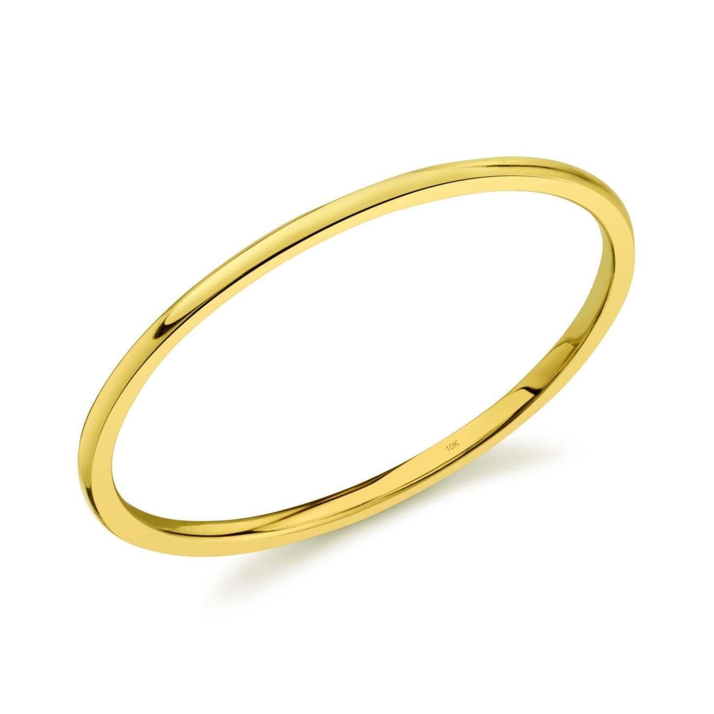 TESORI & CO 10k Dainty Yellow White or Rose Gold 1mm Thin Plain Band