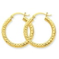 thumbnail image 1 of 10k Diamond-cut 3mm Round Hoop Earrings, 1 of 1