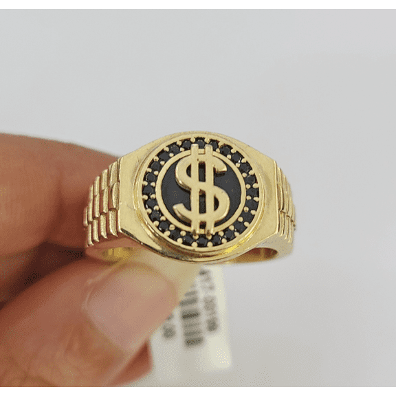 10k Dollar Ring Casual Band Yellow Gold Genuine Brand New Religious All Sizes (Ring Sizes (in):10;)