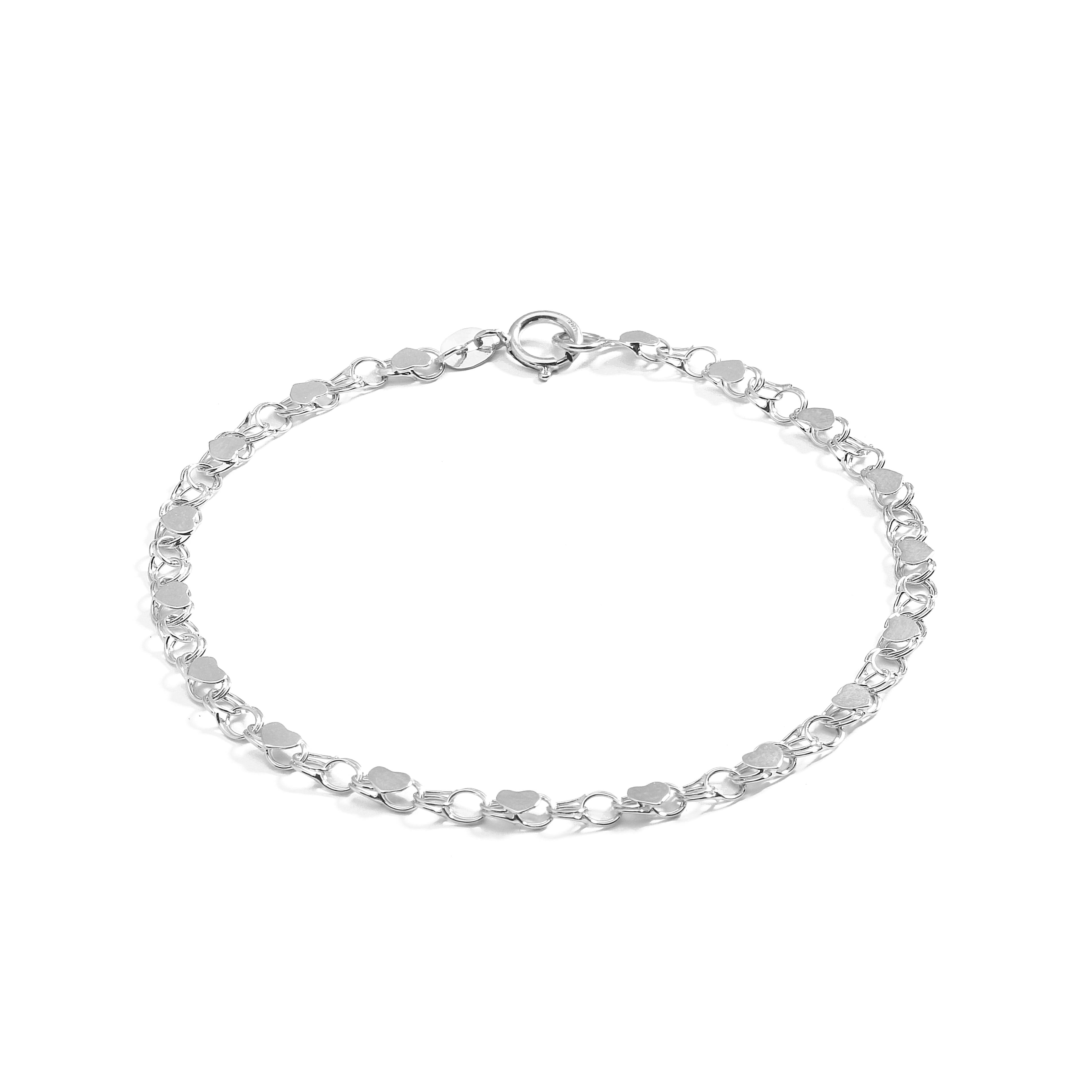 10k Fine Gold Heart Bracelet and Anklet for Women and Girls, (0.14")
