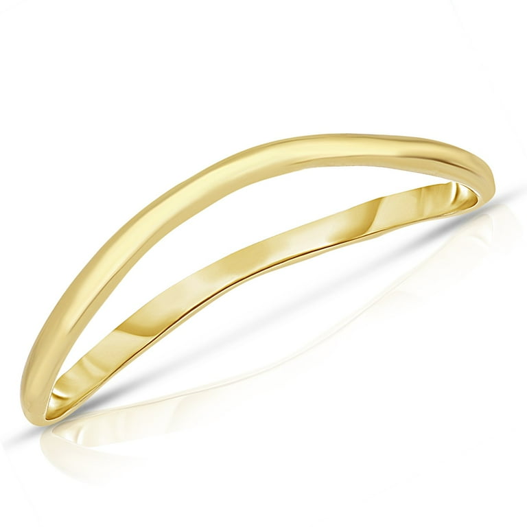 Floreo 10k Yellow Gold or White Gold or Rose Gold 1.5mm Curved Thumb Ring Sizes 7 14