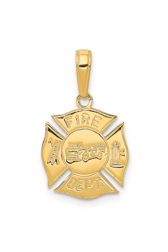 10k Fire Dept Shield Pendant