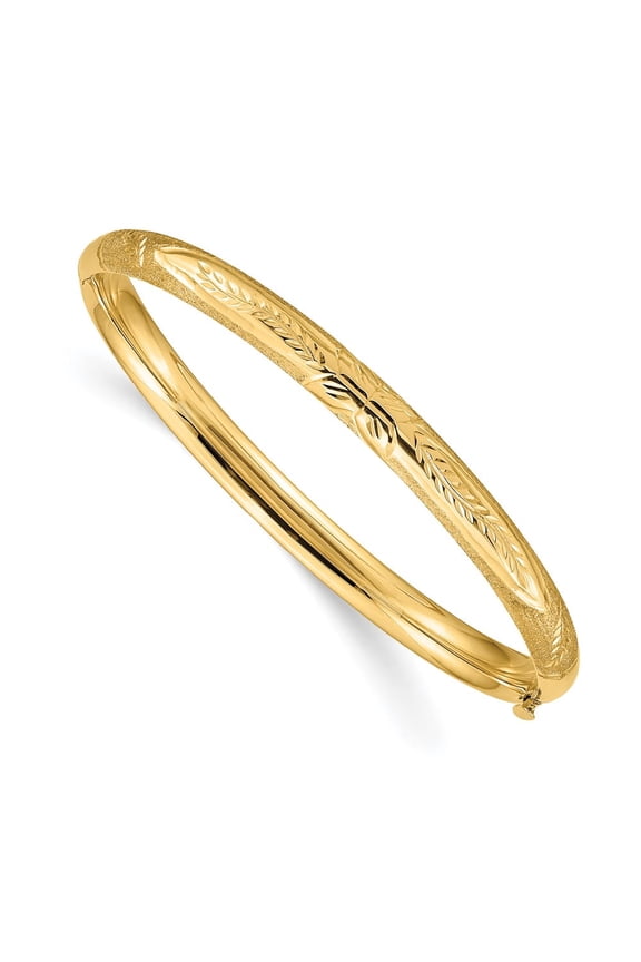 10k Florentine Hinged Baby Bangle