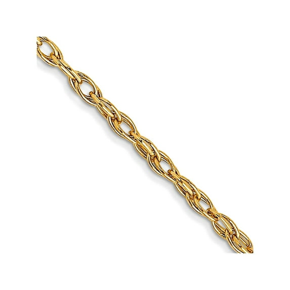 10k Solid Yellow Gold 1.15mm Carded Cable Rope Chain Necklace 16 Inch Chain Necklace for Women and Men