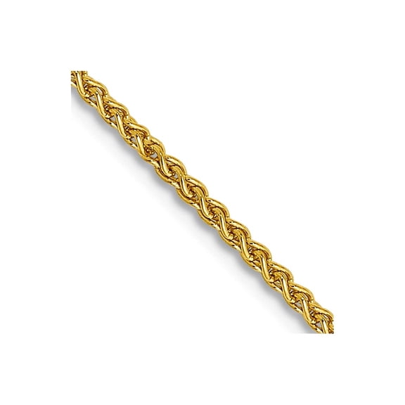 10k Solid Yellow Gold 1.25mm Spiga Chain Necklace 18 Inch Chain Necklace for Women and Men