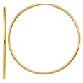 thumbnail image 1 of 10k Solid Yellow Gold 1.5mm Polished Round Endless Hoop Earrings 51x51mm Wide 1.5mm Thick Hoop Earring for Women, 1 of 2