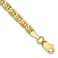 thumbnail image 1 of 10k Yellow Gold 3.2mm Semi-solid Nautical Ship Mariner Anchor Chain Bracelet 8 Inch Link Bracelet for Women and Men, 1 of 2