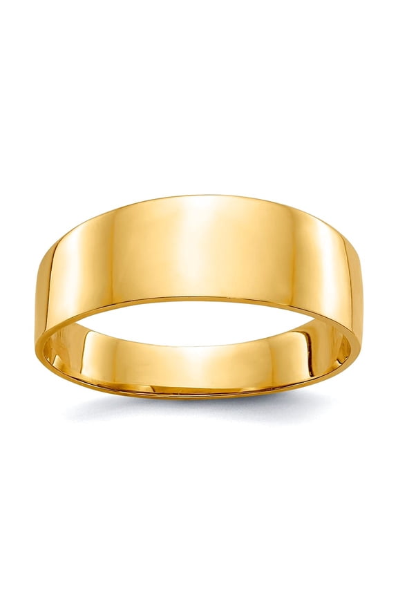 10k Solid Yellow Gold 3-6mm Flat-top Tapered Cigar Band Ring Size 7.00 Ring for Women and Men