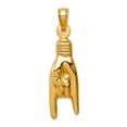 thumbnail image 1 of 10k Solid Yellow Gold 3d Hollow Rock Sign Charm 31x8.3mm Wide Pendant Necklace for Women - .8 Grams, 1 of 2