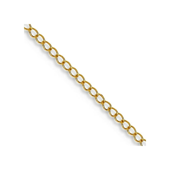 10k Solid Yellow Gold .5 mm Carded Curb Chain Necklace 20 Inch Chain Necklace for Women and Men