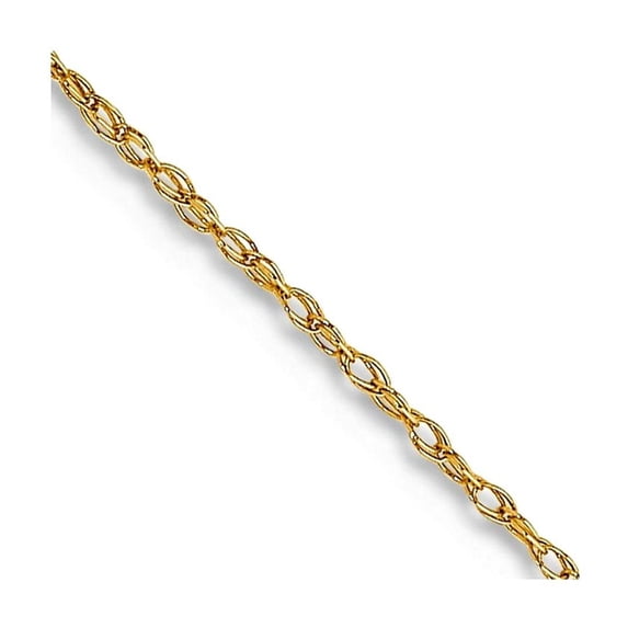 10k Solid Yellow Gold .5mm Carded Cable Rope Chain Necklace 22 Inch Chain Necklace for Women and Men